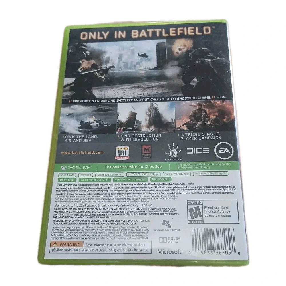 Battlefield 4 (Microsoft Xbox 360, 2013) No Manual Tested